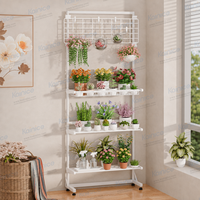 Support de plantes pliable pour séparateur de pièce, présentoir de fleurs pour entrée, panneau grillagé suspendu, panier de rangement avec crochet