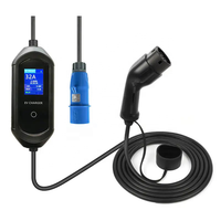 Chargeur de voiture électrique portable pour usage domestique, courant réglable 32A, niveau 2, type 2, type 1, chargeur EV GBT pour VW ID4