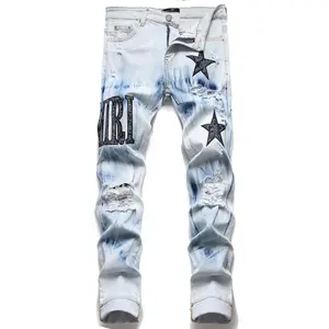 Alta qualidade superior roupas personalizadas mans denim calças jeans calças para calças de hombre plus size mans homens jeans