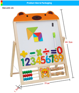 2-in-1 çocuklar eğitim çizim kurulu seti çift taraflı manyetik ahşap şövale Blackboard ile öğrenme ve oyun için standı - Product Image 3