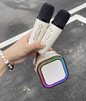 Mini microphone de karaoké portable avec LED nouveau pour haut-parleur pour lecteur de musique KTV et enregistreur pour ordinateur et téléphone portable
