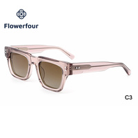 Montures de lunettes de soleil photochromiques carrées de luxe en acétate, faites à la main, pour adultes, à la mode, en stock