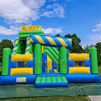 Aire de Jeux Gonflable pour Tout-petits Terrain de Jeu Combo Ferme Gonflable pour Fête en Plein Air Château Gonflable avec Toboggan