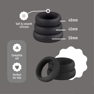 Ensemble d'anneaux de pénis en silicone avec anneaux péniens de 3 tailles pour l'amélioration de l'érection, jouet sexuel pour hommes Couple amélioration du <span class=keywords><strong>plaisir</strong></span> sexuel - Product Image 5
