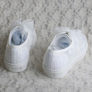 Zapatos planos de <span class=keywords><strong>boda</strong></span> <span class=keywords><strong>para</strong></span> novia, calzado blanco personalizado <span class=keywords><strong>para</strong></span> correr - Product Image 3