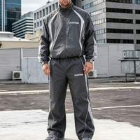 Ensemble de survêtement streetwear 2 pièces léger coupe-vent en nylon et polyester, veste et pantalon de jogging, ensemble décontracté