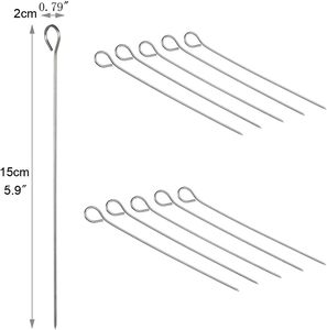 Brochettes de barbecue en acier inoxydable très vendues – Outil de barbecue extérieur résistant à la chaleur et écologique - Product Image 3