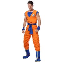 Costume de cosplay Dragon Goku, combinaison d'arts martiaux orange avec brassards bleus et rouges, tenue de carnaval d'Halloween