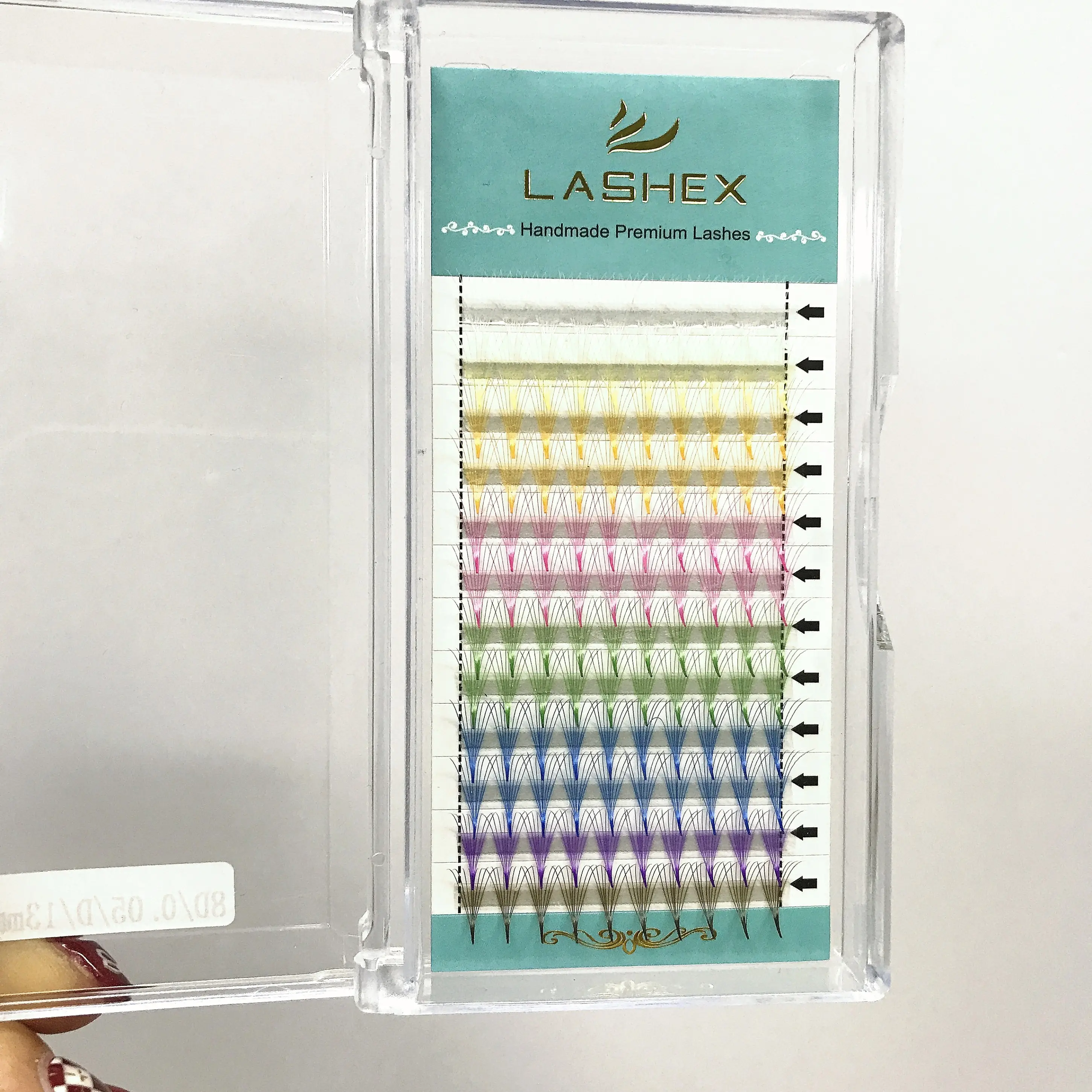 LASHEX 0.07mm 한국 premade 러시아 볼륨 속눈썹 슈퍼 팬 바늘 포인트 줄기 스파이크 prefans 좁은베이스 경량 메가 팬