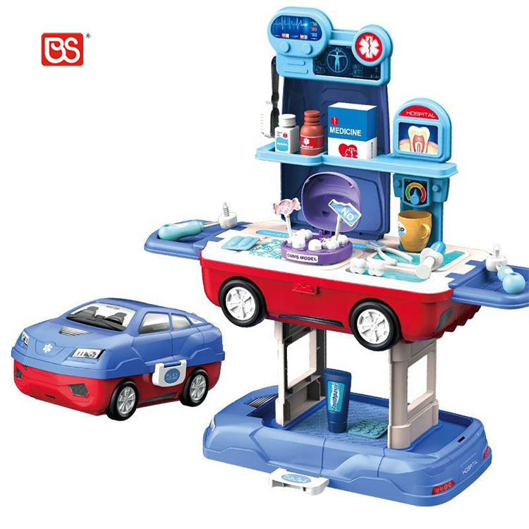 BS высокое качество спортивный автомобиль 2 в 1 имитация оборудования для подарка для доктора стол зуб стоматологический инструмент Набор для игры стетоскоп для детей
