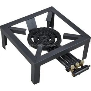 Steel frame with 4 rings burner cast iron gas stove with big flame for commercial