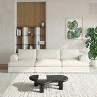 VOXHOME Italienisches Minimalistisches Luxus-Modulsofa in L-Form mit Stoff-Armlehnen Wohnzimmer-Möbelset