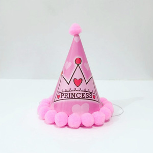 Suministros de fiesta para niños, gorro de corona con estampado de princesa y <span class=keywords><strong>Príncipe</strong></span>, suministros de <span class=keywords><strong>feliz</strong></span> cumpleaños, sombrero - Product Image 3