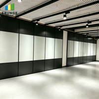 Cloison de salle de conférence coulissante insonorisée en verre, cadre en aluminium, mobilier de bureau modulaire, cloison mobile avec tableau blanc