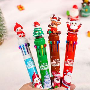 Cartoon Christmas Ten-Color Plastic Pens Creative Journal Colorful Student 10-Color Ballpoint Pens Cute Christmas Gifts Buyable - Product Image 1