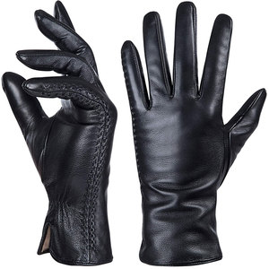 Custom Logo Waterproof Soft PU Leather Unisex Fashion Leather <b>Gloves</b> OEM New Arrival Leather Fashion Winter Outdoor Plain <b>Gloves</b> - Product Image 1