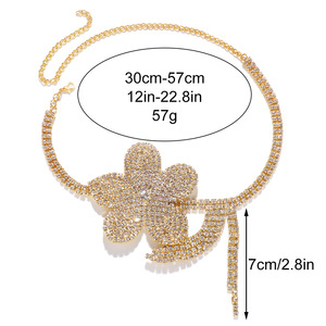 Collar de diamantes de imitación de plata para mujer, <span class=keywords><strong>Gargantilla</strong></span> de cristal Floral para fiesta de boda - Product Image 5