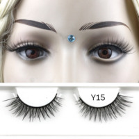HITOMI QL Y15 Faux cils en bande 4D en vison synthétique faits à la main, tige en coton noir, en plateau, pour marque privée, vente en gros