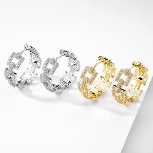 RAKOL 2022 Nuevos Aretes de Aro Grandes de Oro Estilo HipHop para Mujer Joyería EP2915 - Product Image 6