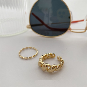 Anéis de formato de croissant banhados a ouro real 14k, moda s925, prata esterlina sp, joia geométrica coreana, feita à mão, 2020 - Product Image 4