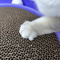 Jouet pour chat 2 en 1 : circuit à balles et griffoir en plastique pour chaton, griffoir turbo pour intérieur
