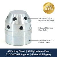 Buse à gaz en acier inoxydable DN50 2 pouces à filetage femelle, 360° °   Tête de décharge multi-trous à haut débit pour la suppression des incendies FM200 CO2