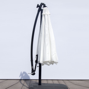 300cm moderne extérieur offset Patio parapluie solaire plaque <span class=keywords><strong>LED</strong></span> lumières puissance gratuite <span class=keywords><strong>parasol</strong></span> extérieur pour meubles d'hôtel - Product Image 4