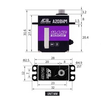 Servo Mini Programable CNC AGFRC A20BHM con Motor sin Escobillas de 11.4 kg de Súper Torque y Respuesta Rápida de 0.068s para Autos RC