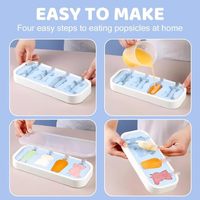 Moule à glaces et bâtonnets à dégagement facile, sans BPA, avec couvercle et bâtonnets, pour la fabrication maison de bâtonnets glacés