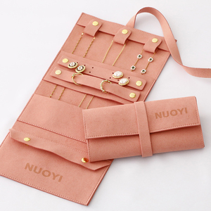 Custom Logo Microfiber Multi-Functional <strong>Travel</strong> <strong>Jewelry</strong> Pouch Organizer Folded <strong>Jewelry</strong> <strong>Case</strong> for Women Microfiber Storage <strong>Case</strong> - Product Image 3