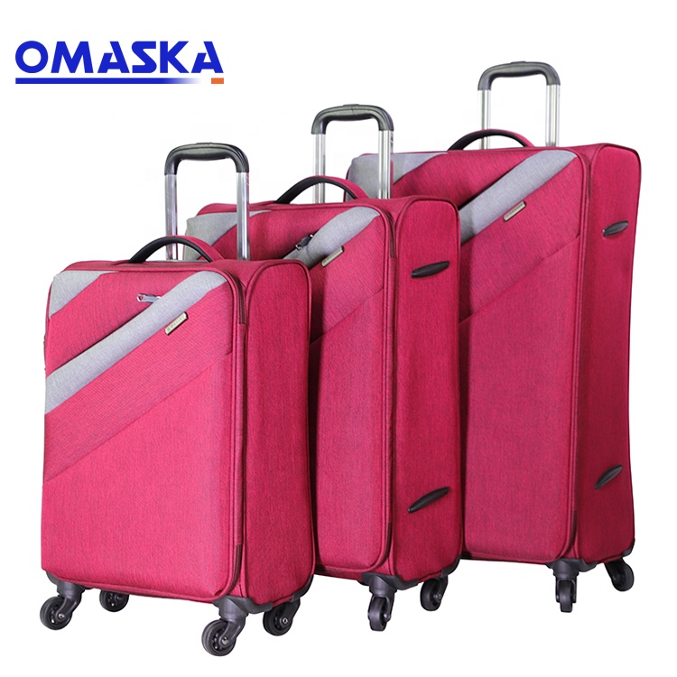 Wholesale Fabric trolley travel suitcases bag 20 24 28 inch nylon material light weight luggage set