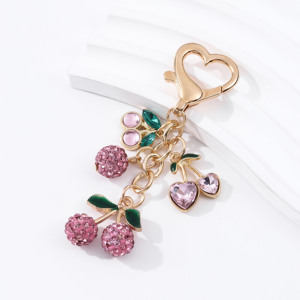 Llavero de Esmalte con Forma de Corazón de Cereza, Creativo, Simulación de Fruta, para Mochila, Anillo para Llaves, para Mujeres y Niñas, Hecho a Mano, Buen Regalo - Product Image 5