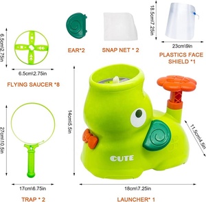 Nouveau lanceur de disques volants pour chiot, jouet d'extérieur avec 8 disques volants et 2 filets de capture - Product Image 3