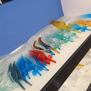 DIY Decor Octagon Beaded Curtain Garland Chain With Maple Leaf Pendant Hanging Crystal Glass <strong>Chandelier</strong> Accessories Parts - Product Image 2