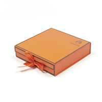 Boîte magnétique de luxe avec logo personnalisé et nœud de ruban pour crayon, carte vip, cils, chaussure, bijoux, cadeau