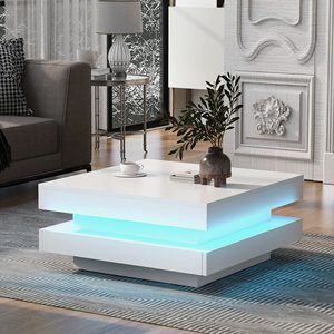 Hiện Đại Đơn Giản Bằng Gỗ MDF Bàn Cà Phê Với Đèn <span class=keywords><strong>LED</strong></span> Đa Chức Năng Phòng Khách Bảng Và Thanh Đồ Nội Thất Nhà - Product Image 2