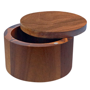 Contenitore per sale in legno di Acacia con cucchiaio incorporato 6 once con coperchio girevole magnetico contenitore per <span class=keywords><strong>spezie</strong></span> da cucina - Product Image 4