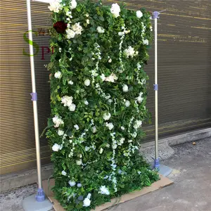 SPR Высокое качество 3D стиль широкое растение зеленая стена с цветами для празднования свадьбы фон