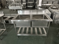 Wastafel Komersial Satu Lubang dengan Rak Pengering Bahan Stainless Steel 201 0.8mm untuk Dapur, Bar, Restoran, Persiapan Makanan, dan Utilitas
