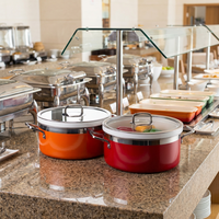 Chauffe-Plat Commercial en Acier Inoxydable à Induction avec Insert en Céramique pour Buffet, Marmite à Soupe en Céramique pour Hôtel