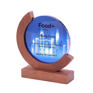 Honor of Crystal UV-Base conmemorativa grabada Evento de negocios Personal Premios Placa Escudo de madera Premio Trofeo - Product Image 5
