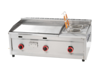 Equipo de Cocina Comercial, Planchas y Freidoras Industriales de Acero Inoxidable a Gas para Pollo Frito, Puestos de Comida Callejera, 6 Unidades