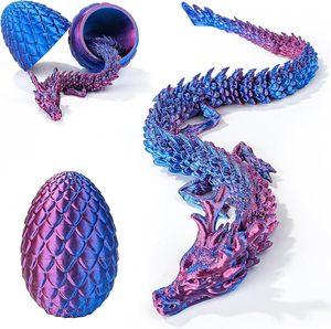 Œuf de dragon chinois en plastique, décoration Feng Shui sur le thème des animaux, objet de collection pour adultes - Product Image 1