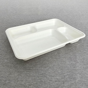 Boîte à lunch à 5 compartiments <span class=keywords><strong>en</strong></span> bagasse, contenants de stockage pour aliments à emporter, boîte <span class=keywords><strong>en</strong></span> papier, plateau de service <span class=keywords><strong>avec</strong></span> couvercles et couvercles <span class=keywords><strong>en</strong></span> bambou - Product Image 6
