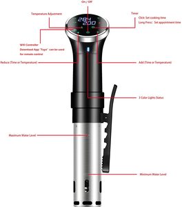 Oferta: Circulador Eléctrico de Inmersión Profesional Souvide <span class=keywords><strong>Roner</strong></span> para el Hogar, 1100W, Control por App, Temporizador Digital, Portátil, Cocción Lenta - Product Image 5