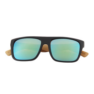 2024 à la mode grand Rectangle cadre lunettes de soleil logo personnalisé UV400 lentille lunettes de soleil bambou Temples carré nuances lunettes de soleil - Product Image 6