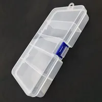 1 OUTKIT Boîte de rangement de leurre de pêche en plastique transparent à 5 compartiments Boîte à outils de pêche visible 17.7*9.3cm