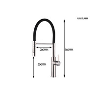 Robinet de cuisine de luxe à une poignée avec pulvérisateur flexible pivotant à 360 degrés Robinets de cuisine Mélangeur d'évier monotrou monté sur le pont