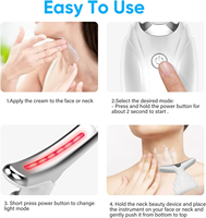 Masseur facial et du cou vibrant 7 couleurs, modes réglables, pour favoriser le raffermissement, rechargeable par USB, cadeau idéal pour femme