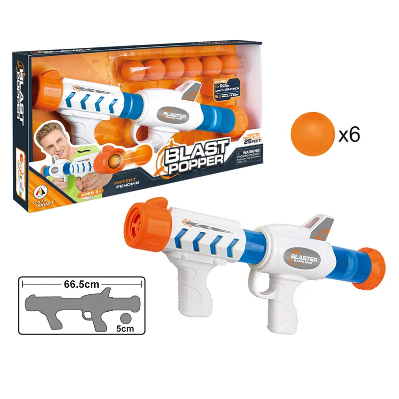 Air Powered shooter battle game toy EVA foam ball gun Blast popper gun soft bullet gun toy